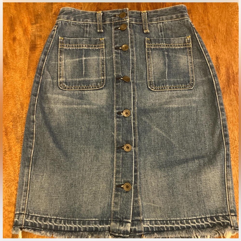 Rag and Bone Made in USA Denim Button-Front Skirt Size XS Size 25